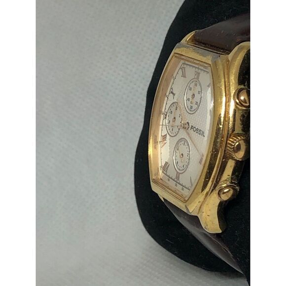 Fossil CH2260 Unisex Brown Leather Analog Dial Quartz Genuine Wrist Watch HG99 - Picture 3 of 9